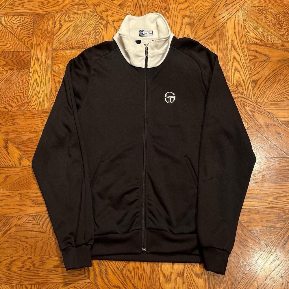 Sergio-tacchini Men's Black and Grey Sweatshirt